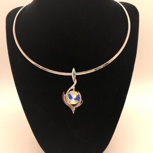 Swarovski Virtual Lights Swirl Rainbow Crystal Elements Pendant & Collar